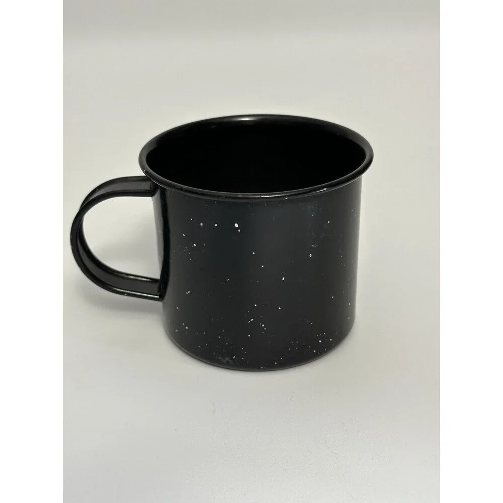 Life Is Better Around The Campfire Enamel Coffee Mug Black Camping Cup